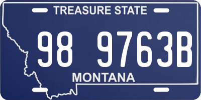 MT license plate 989763B