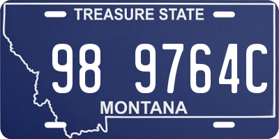 MT license plate 989764C