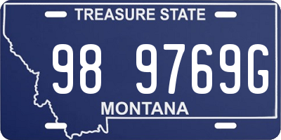 MT license plate 989769G
