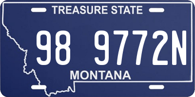 MT license plate 989772N