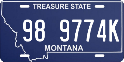MT license plate 989774K
