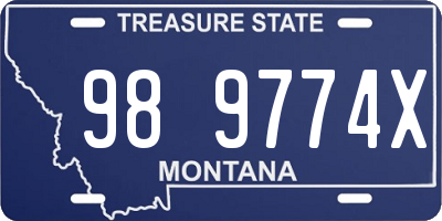 MT license plate 989774X