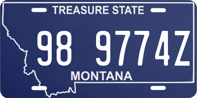 MT license plate 989774Z