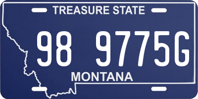 MT license plate 989775G