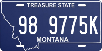 MT license plate 989775K