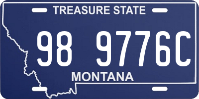 MT license plate 989776C