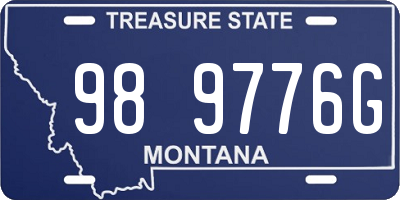 MT license plate 989776G