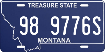 MT license plate 989776S