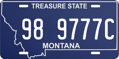 MT license plate 989777C