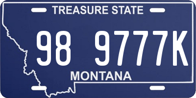 MT license plate 989777K