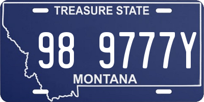 MT license plate 989777Y