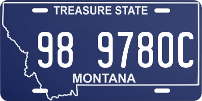 MT license plate 989780C