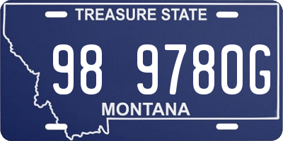 MT license plate 989780G