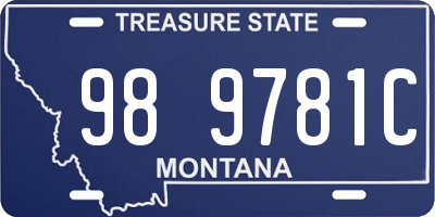 MT license plate 989781C