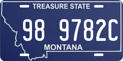 MT license plate 989782C