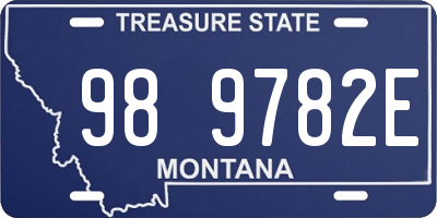 MT license plate 989782E