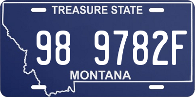 MT license plate 989782F