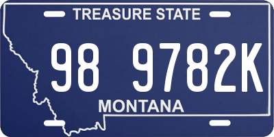 MT license plate 989782K