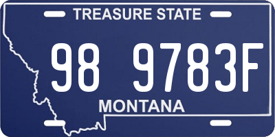 MT license plate 989783F