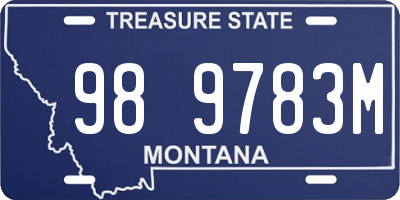 MT license plate 989783M