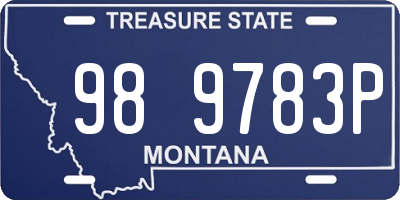 MT license plate 989783P