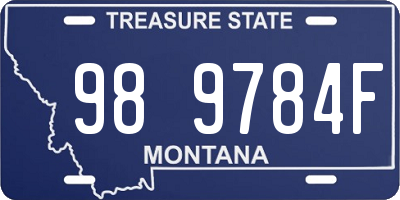 MT license plate 989784F