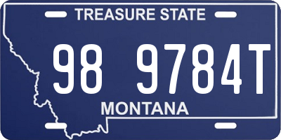 MT license plate 989784T