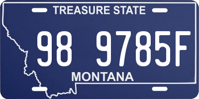 MT license plate 989785F