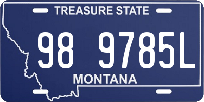 MT license plate 989785L