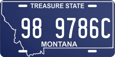 MT license plate 989786C