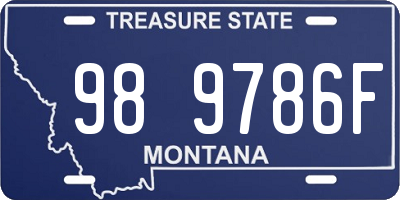 MT license plate 989786F