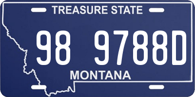 MT license plate 989788D