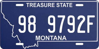 MT license plate 989792F