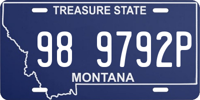 MT license plate 989792P