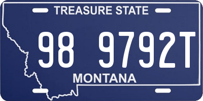 MT license plate 989792T