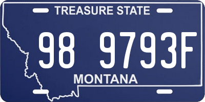 MT license plate 989793F