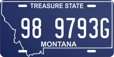 MT license plate 989793G