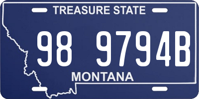 MT license plate 989794B