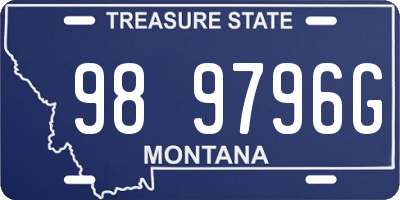 MT license plate 989796G