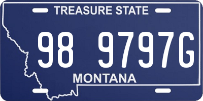 MT license plate 989797G