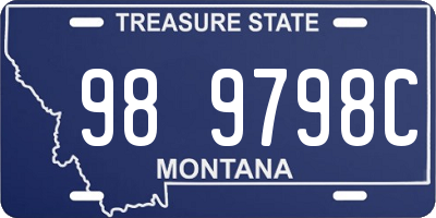MT license plate 989798C