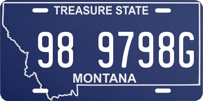 MT license plate 989798G
