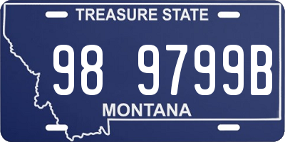 MT license plate 989799B