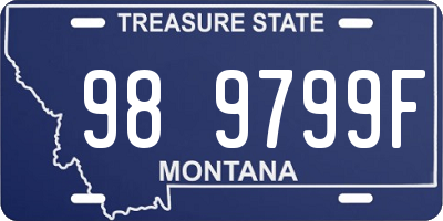 MT license plate 989799F