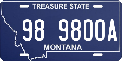 MT license plate 989800A