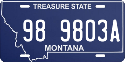 MT license plate 989803A