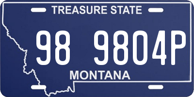 MT license plate 989804P