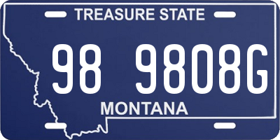 MT license plate 989808G