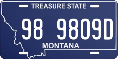MT license plate 989809D