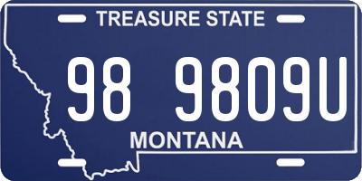 MT license plate 989809U